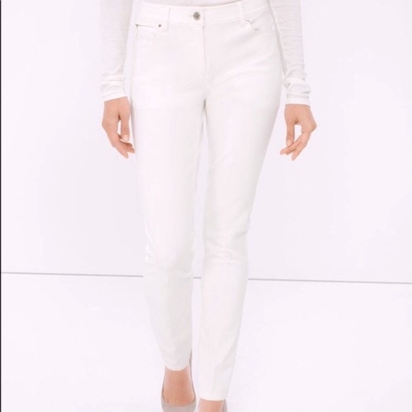 WHBM PONTE KNIT SKINNY PANTS in Ecru | Sz 2L - Picture 1 of 7